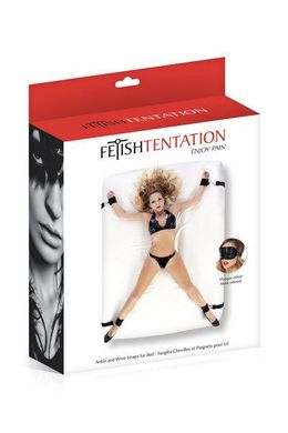 Фіксатор рук і ніг для ліжка Fetish Tentation Ankle and Wrist Straps for Bad з маскою на очі SO3743 фото