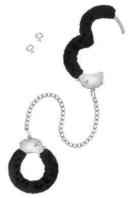Металеві поножі з хутром Fetish Tentation Adjustable metal and fur ankle cuffs, 2 ключі SX1088 фото