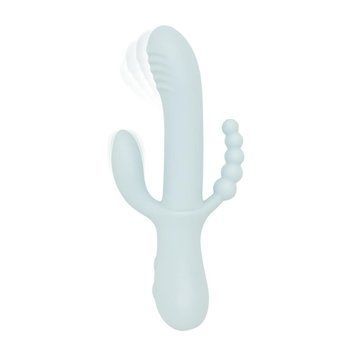 Тройной вибратор Good Vibes Only &ndash; SAGE Triple Stimulation Vibe Soft Silicone &ndash; Blue, манящее движение SX3074 фото