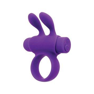 Эрекционное виброкольцо S Pleasures Premium Rabbit Ring фиолетовое, со съемной вибропулей и ушками SX4590 фото