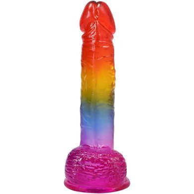Фалоімітатор Doc Johnson Crystal Jellies - Realistic cock with balls 8.5 Inch - Rainbow SX4434 фото
