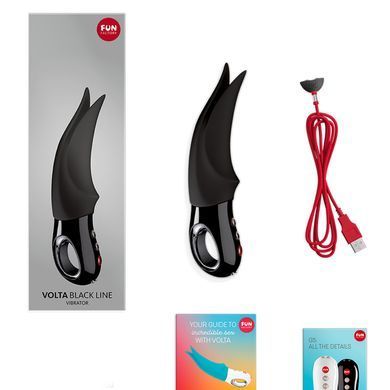 Вібратор для клітора Fun Factory VOLTA black, гнучкий подвійний кінчик SX0928 фото