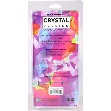 Фалоімітатор Doc Johnson Crystal Jellies - Realistic cock with balls 8.5 Inch - Rainbow SX4434 фото