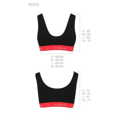 Спортивный топ на широких бретелях Passion PS003 TOP S, black SO4213 фото