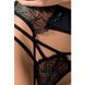 Комплект білизни Passion Exclusive FLORIS SET L/XL, black, ліф, трусики, пояс для панчох PS23710 фото 5