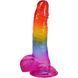 Фалоімітатор Doc Johnson Crystal Jellies - Realistic cock with balls 8.5 Inch - Rainbow SX4434 фото 1