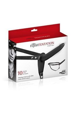 Страпон з вібрацією Fetish Tentation Vibrating Strap-On with Dildo Black (м'ята паковання!!!) SO3749-R фото