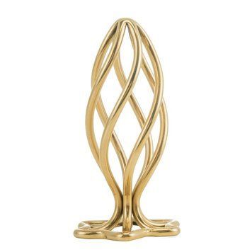 Металлическая анальная пробка LOCKINK SEVANDA Hollow Spiral Golden, S, золотистая, диаметр 2,6 см SX0882 фото