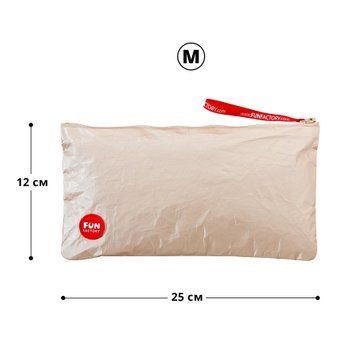 Сумка для секс-іграшок Fun Factory TOYBAG M, золотиста, на блискавці, 25x12 см SX1011 фото