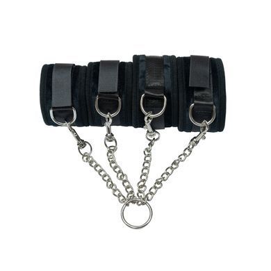 Крестовина Punishment &ndash; Hog-Tie &ndash; Black, наручники + поножи на цепочке SX2226 фото