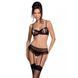 Сексуальний комплект з поясом для панчіх Passion LOVELIA SET L/XL, black SO4777 фото 1