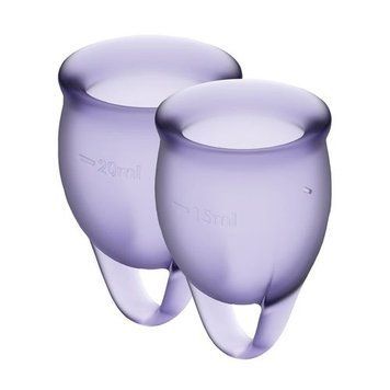 Набір менструальних чаш Satisfyer Feel Confident (lila), 15мл та 20мл, без мішечка SO3580 фото