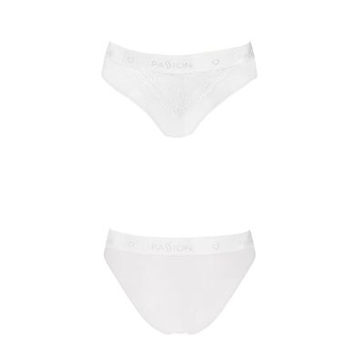 Трусики с широкой резинкой и кружевом Passion PS001 PANTIES XL, white SO4174 фото