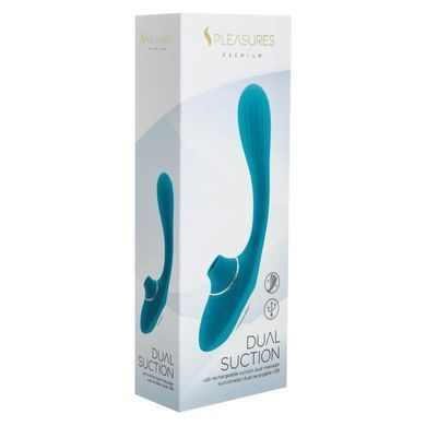 Вібратор S Pleasures Dual Suction - Turquoise SX4594 фото