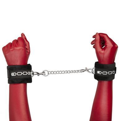Наручники Punishment &ndash; Crystal Detail Handcuffs &ndash; Black, съемная цепочка, украшены кристаллами SX2227 фото