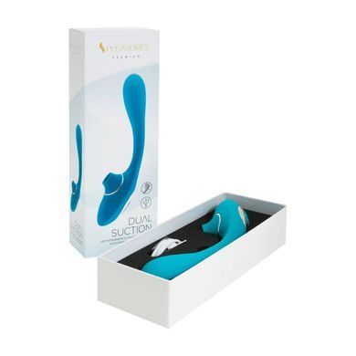 Вібратор S Pleasures Dual Suction - Turquoise SX4594 фото