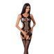 Бодистокинг Passion BS066 One Size, Black, комбинезон, имитация чулок и пояса с гартерами PBS066B фото 1
