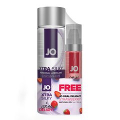 Комплект System JO GWP — Xtra Silky Silicone 120 мл & Oral Delight — Strawberry 30 мл SO8223 фото