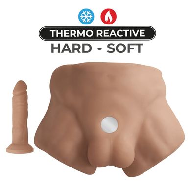 Півторс з фалоімітатором на присосці SilexD Apollo S Male Torso Caramel