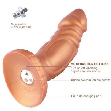 Фалоімітатор з вібрацією Hismith Slightly Curved Vibrating Silicone Dildo Monster Series, KlicLok SO9963 фото