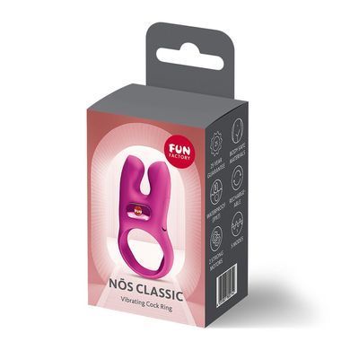 Эрекционное виброкольцо с двойной стимуляцией клитора Fun Factory NŌS CLASSIC Magenta, 2 мотора SX3697 фото