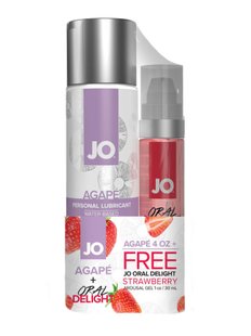 Комплект JO GWP — Agape 120 ml & Oral Delight — Strawberry 30 мл SO6770 фото