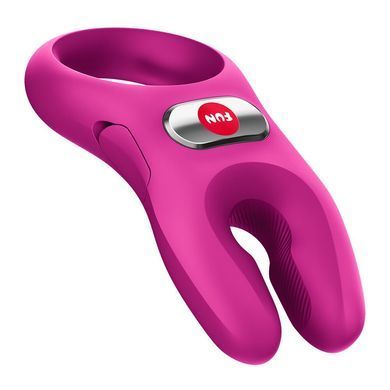 Ерекційне віброкільце з подвійною стимуляцією клітора Fun Factory NŌS PRO Magenta, 2 мотори SX3701 фото