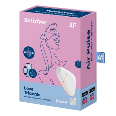 Вакуумный клиторальный стимулятор Satisfyer Love Triangle White с управлением через интернет SO3896 фото