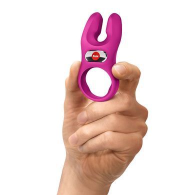 Ерекційне віброкільце з подвійною стимуляцією клітора Fun Factory NŌS PRO Magenta, 2 мотори SX3701 фото
