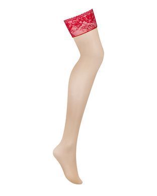 Чулки под пояс с широким кружевом Obsessive Lacelove stockings XS/S SO8658 фото