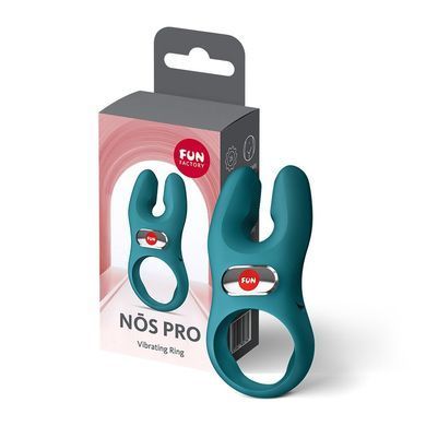 Ерекційне віброкільце з подвійною стимуляцією клітора Fun Factory NŌS PRO Bottle Green, 2 мотори SX3702 фото