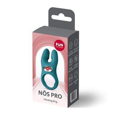 Ерекційне віброкільце з подвійною стимуляцією клітора Fun Factory NŌS PRO Bottle Green, 2 мотори SX3702 фото