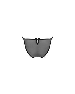 Полупрозрачные трусики с подвеской Obsessive Ivannes panties black S/M, черные SO7280 фото