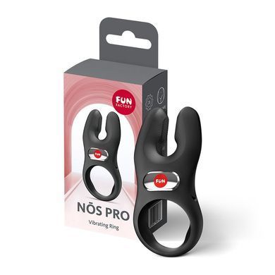 Эрекционное виброкольцо с двойной стимуляцией клитора Fun Factory NŌS PRO Black, 2 мотора SX3703 фото