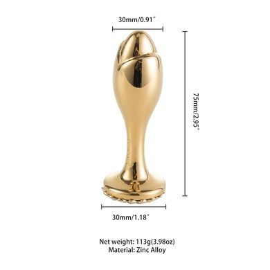 Металлическая анальная пробка LOCKINK SEVANDA Pearl Rose-shape Anal Plug, с искусственной жемчужиной SX0888 фото