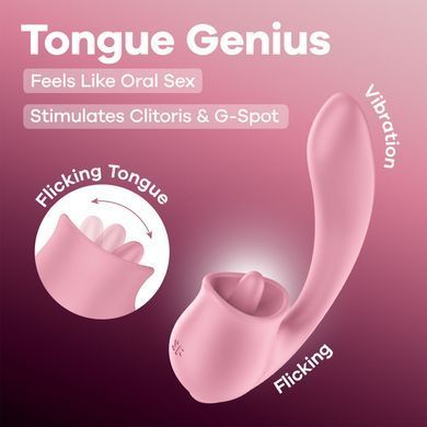 Вагинально-клиторальный вибратор Satisfyer Tongue Genius с язычком SX3852 фото