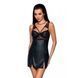 Бэби-долл из эко-кожи и кружева Passion LOONA CHEMISE S/M, black SO5359 фото 1