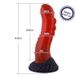 Силіконовий дилдо Hismith 8.35" Curved Silicone Dildo Red Monster Series