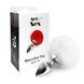 Металлическая анальная пробка М Art of Sex - Metal Butt plug Rabbit Tail White, диаметр 3,4 см