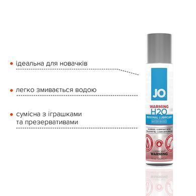 Зігрівальна змазка на водній основі JO H2O WARMING (30 мл) з екстрактом перцевої м&rsquo;яти SO1449 фото