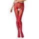 Эротические колготки-бодистокинг Passion S007 red, красивые ажурные колготки с вырезом PSS007R фото