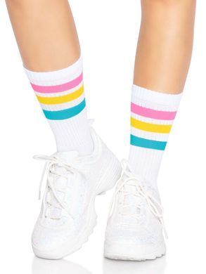 Шкарпетки жіночі в смужку Leg Avenue Pride crew socks Pansexual, 37&ndash;43 розмір SO8585 фото