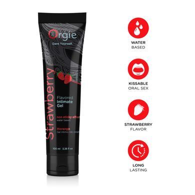 Лубрикант на водній основі Orgie Lube Tube Strawberry, 100 мл, зі смаком та ароматом полуниці SX1525 фото