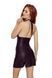 Еротична мінісукня Passion KESMINA CHEMISE black S/M, ефект мокрої шкіри, високі розрізи SX1917 фото 2