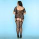 Бодістокінг з декольте і панчохами Size Plus Black SO4994 фото 4