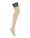 Чулки Obsessive Nutris stockings, XS/S, телесные, с черным кружевом, под пояс SX1175 фото 2