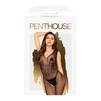 Бодистокинг с узором в виде крыльев и бабочки Penthouse - Wild catch black XL SO5310 фото