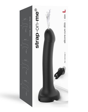 Кончающий фаллоимитатор Strap-On-Me Dildo Cum Black, диаметр 3,6см, силикон, насадка для страпона SO2705 фото