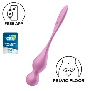 Вагінальні кульки з вібрацією Satisfyer Love Birds 1 Connect App Pink SX0570 фото