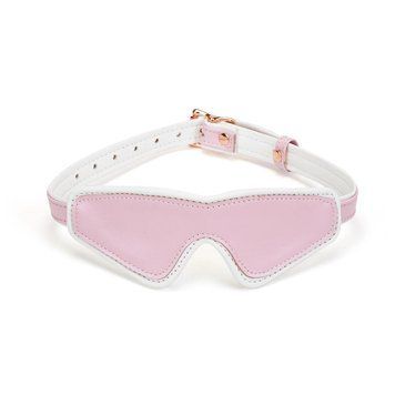 Кожаная маска на глаза Liebe Seele White & Pink Fairy Goat Leather Blindfold SX2824 фото